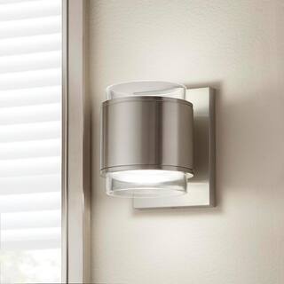 Home Decorators Collection Upton Brushed Nickel LED Sconce JJM3482L