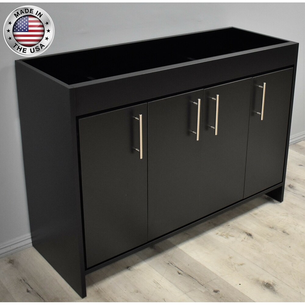 Volpa USA Villa 48 inch Black Freestanding Bathroom Cabinet