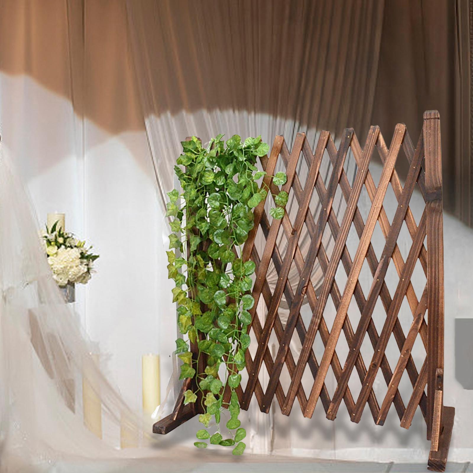 Expandable Wood Fence Retractable Garden Trellis Wedding Photo Props Lattice Fence for Entrance Outdoor Indoor Courtyard Garden