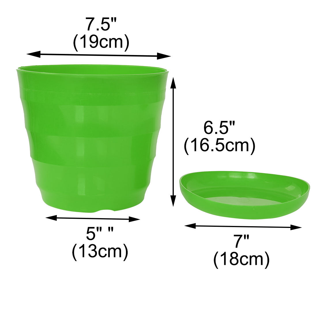 Unique Bargains Home Garden Office Plastic Round Plant Planter Container Flower Pot Green