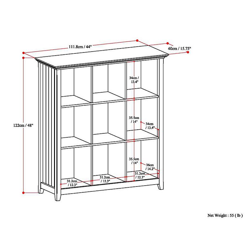 Simpli Home Acadian 9 Cube Bookcase