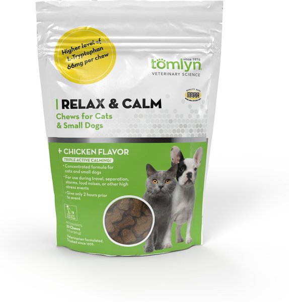 Tomlyn Relax and Calm Chicken Flavored Soft Chews Calming Supplement for Cats and Dogs