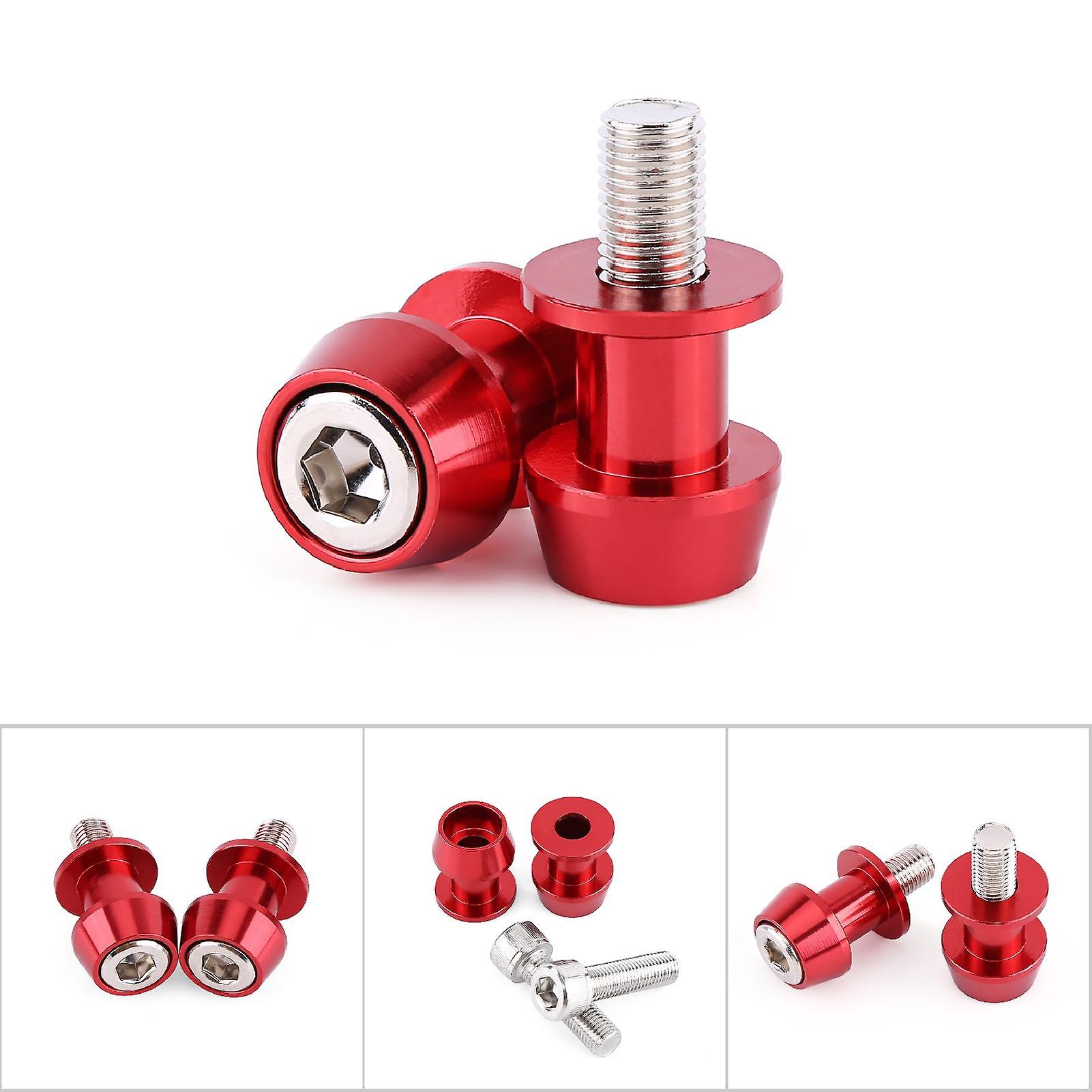 Motorcycle Cnc Aluminium Alloy Swing Arm Spool Sliders Stand Swingarm Bobbins(8mm， Red)