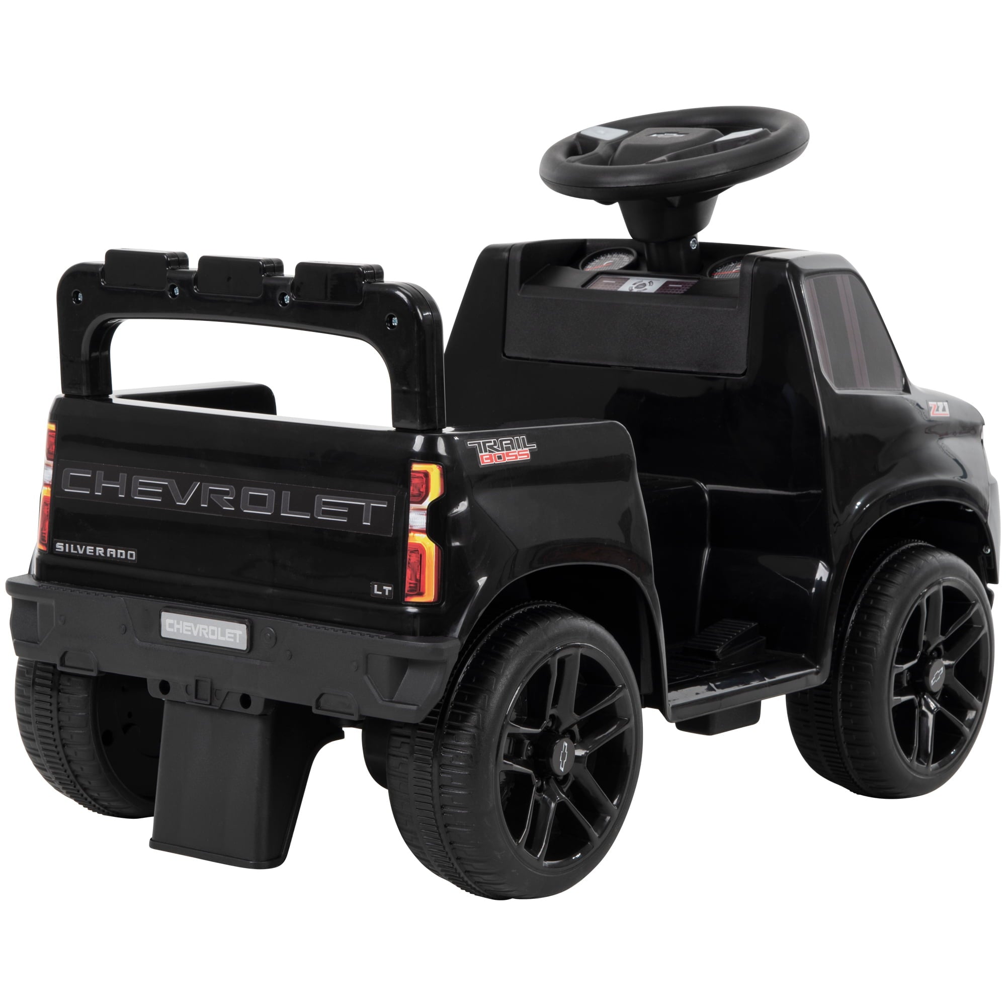 Huffy 6V Chevy Silverado Truck Ride-on Toy Quad for Kids, Black