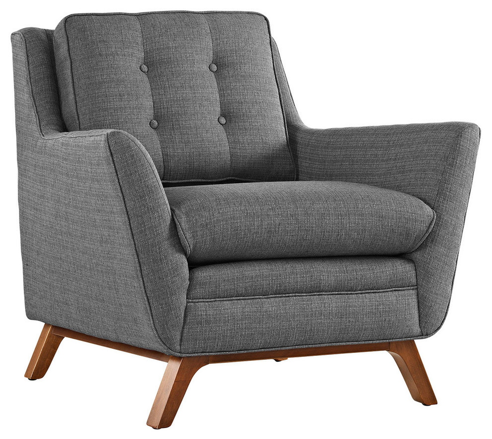 Beguile Upholstered Fabric Armchair   Midcentury   Armchairs And Accent Chairs   by Uber Bazaar  Houzz