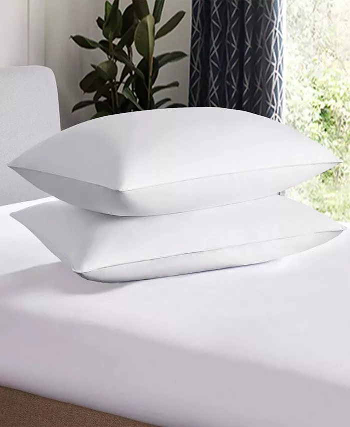 UNIKOME Hotel Collection 100% Cotton Medium Support Feather and Down 2-Pack Pillows， Standard