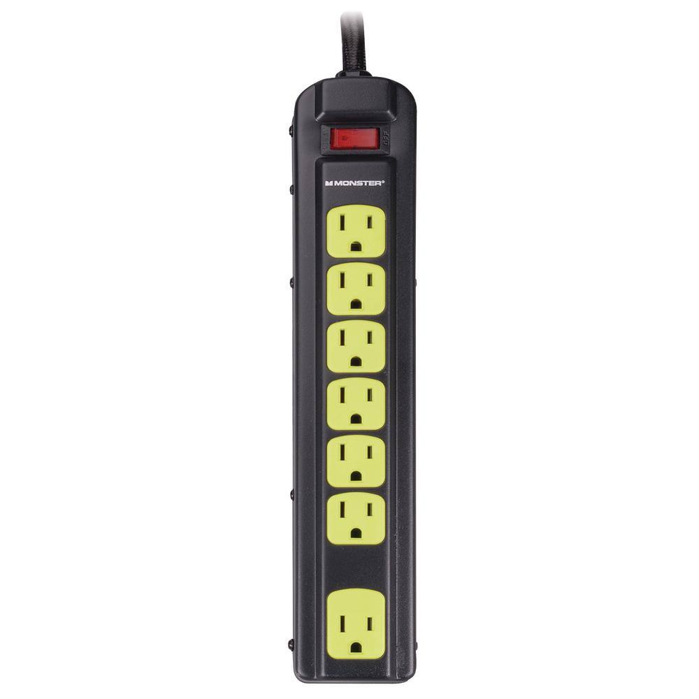 Monster Black 4 ft. 7-Outlet Power Strip Surge Protector 5009