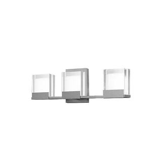 Home Decorators Collection VICINO 3-Light Brushed Nickel Integrated LED Bathroom Vanity Light Bar 204984A