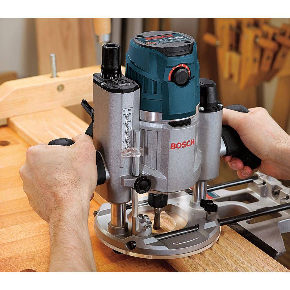 Bosch 15 Amp 3-12 in. 2.3 HP Corded Electric Variable Speed Fixed Base Router Kit with Trigger Control MRF23EVS