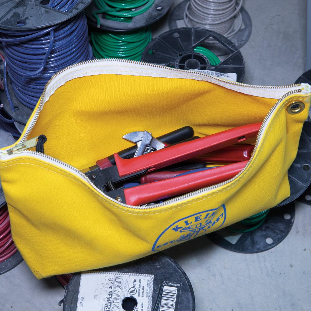 Canvas Tool Bag with Zipper， Yellow