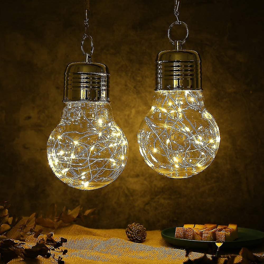 Design 2 Pack Pendant Lights Outdoor Battery Operated Lights With Handle Decorative Waterproof Led Table Lamp For Porch Garden Patio Backyar