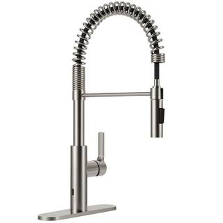 ANZZI Ola Hands Free Touchless 1-Handle Pull-Down Sprayer Kitchen Faucet with Motion Sense and Fan Sprayer in Brushed Nickel KF-AZ303BN