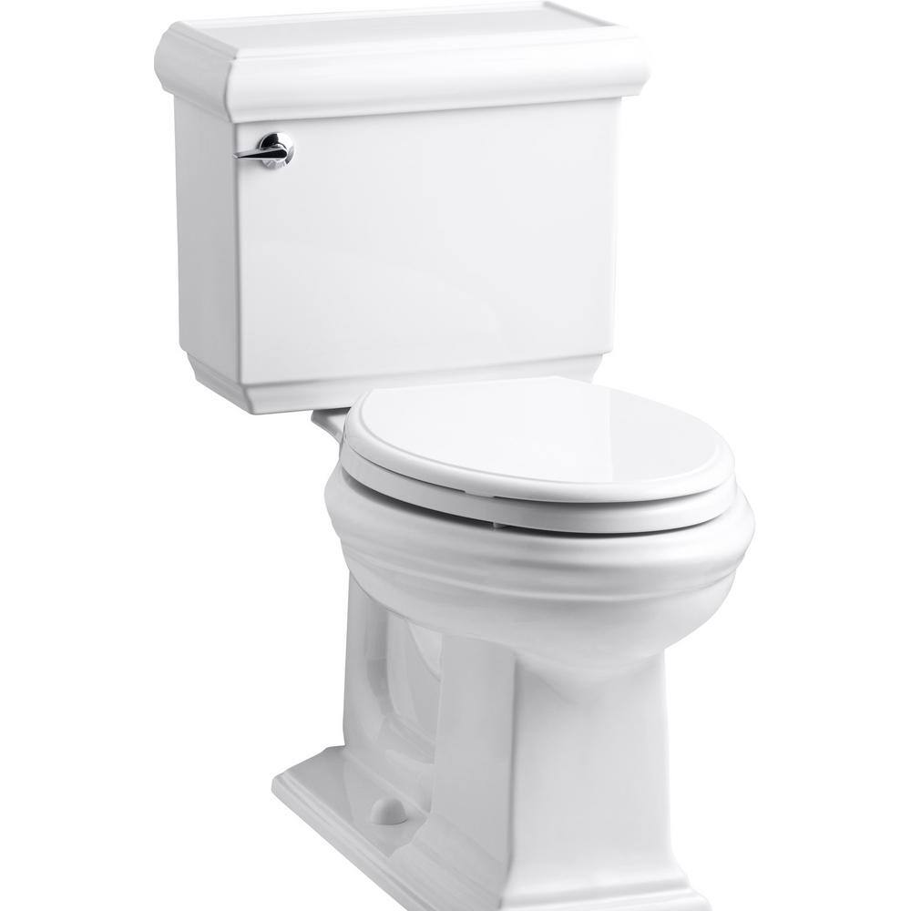 KOHLER Memoirs Classic 2-Piece 1.28 GPF Single Flush Elongated Toilet with AquaPiston Flush Technology in White K-3816-0