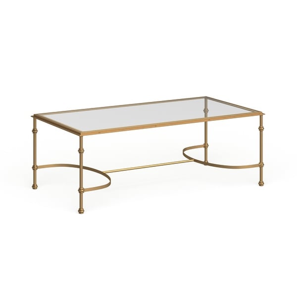 SAFAVIEH Lucille Gold/ Tempered Glass Top Cofee Table - 50