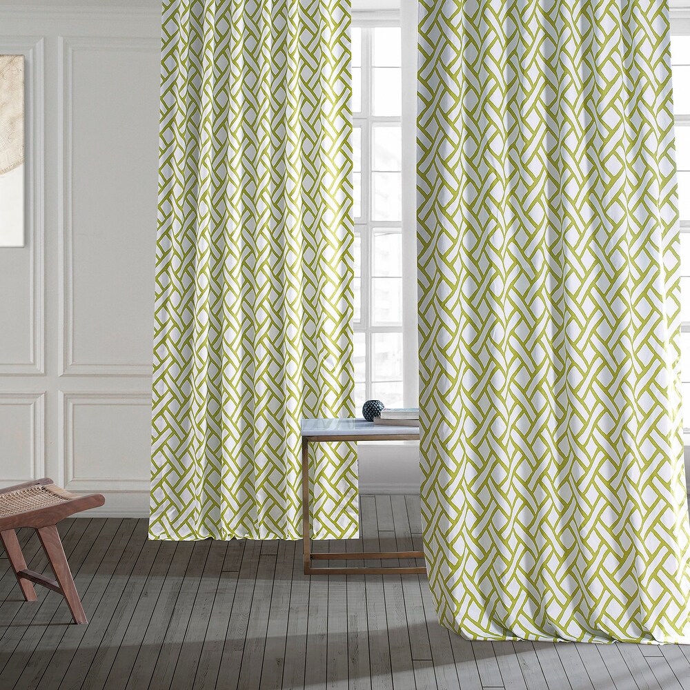 Exclusive Fabrics Garden Path Printed Cotton Curtain (1 Panel)