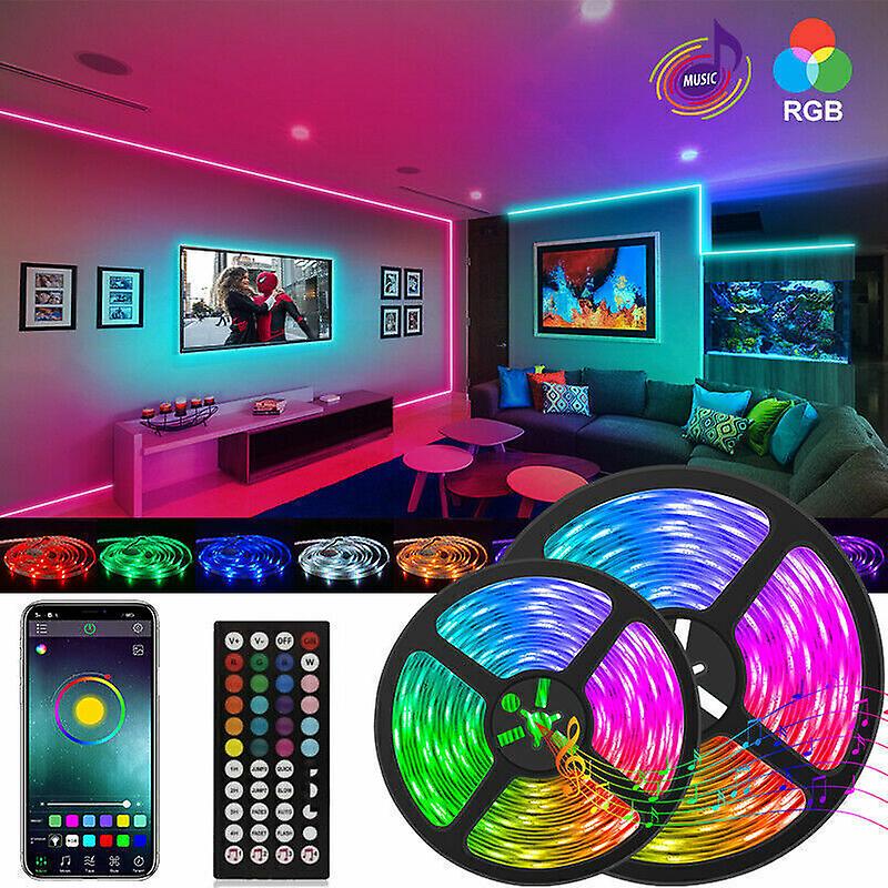 Brand New 5050 Rgb Led Strip Bluetooth Remote Lights Tv Back Lights For Bar Room W12480478