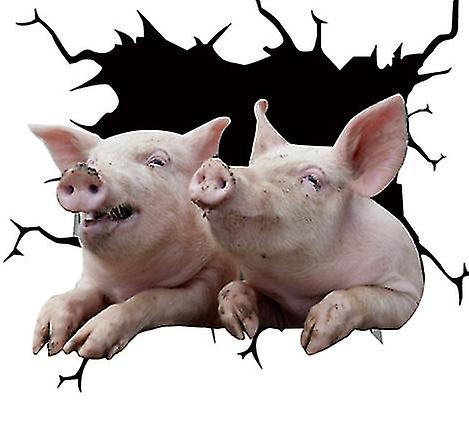 Miman Funny Pig Cracked Car Sticker Car Window Meme Cattle Decal 12 X 12