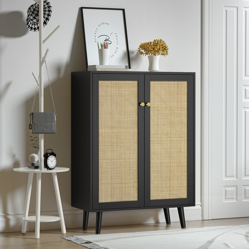 Anmytek Black Rattan Cabinet  44\