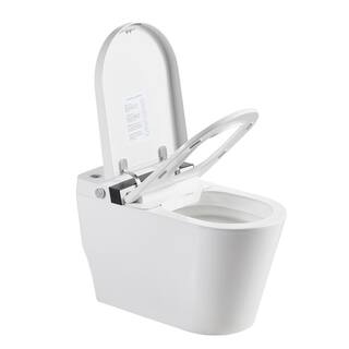 INSTER Smart 1-piece 1.0 GPF Single Flush Elongated Toilet in. White Seat Included with Remote Panel HDMJYNTL0003