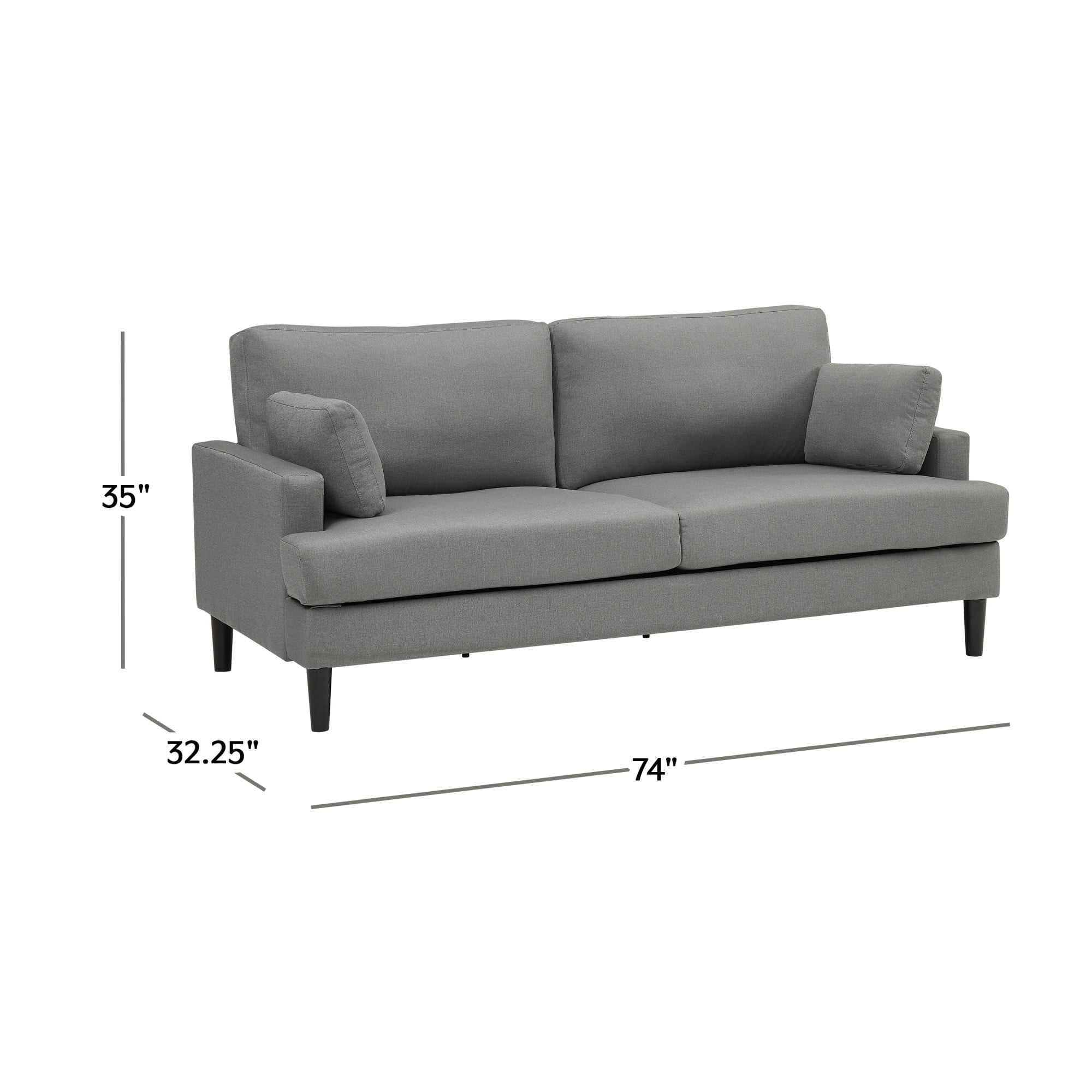 Positano Mid Modern Sofa, Smoke Grey