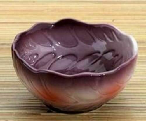 1 Red Cabbage Dipping Bowl， Set of 2 Collectible Vegetable Ceramic Glass EBR02