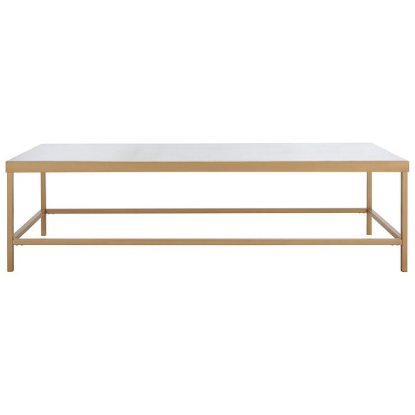 SAFAVIEH Couture Caralyn Rectangle Marble Coffee Table - 58 IN W x 24 IN D x 16 IN H