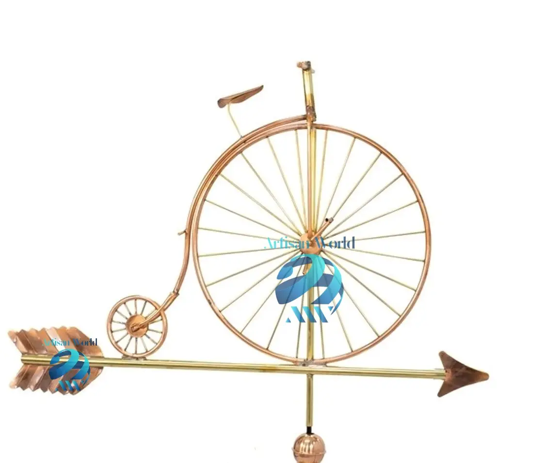 Old Time Bicycle On Arrow Weathervanes For Home Outdoor Rooftop Garden Decoration And An Indication Of Which Way The Wind Blow