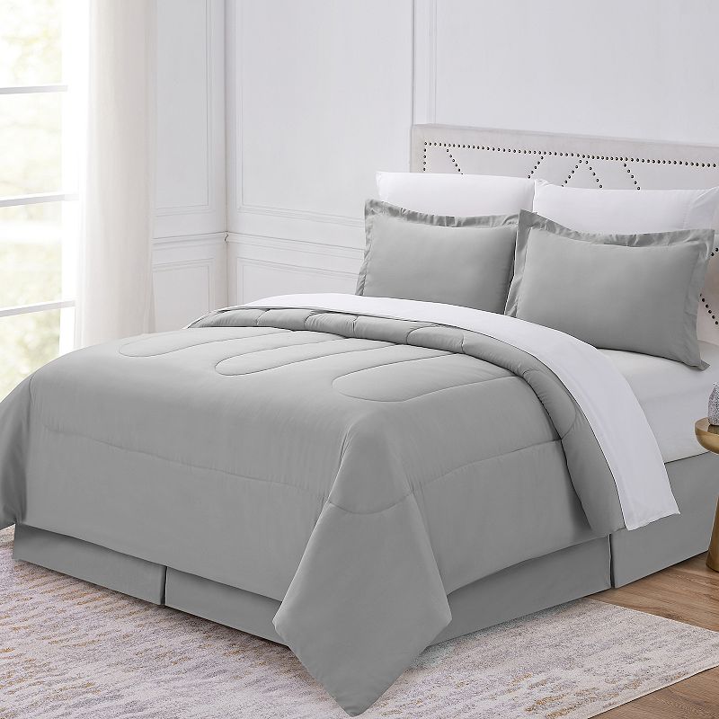 Swift Home Complete Comforter Set with Sheets and Bed Skirt