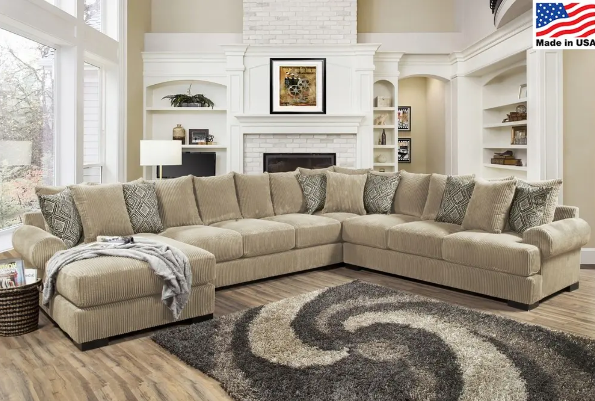 Comfort Industries Over Sized Memphis Sectional - 4 Color Choices