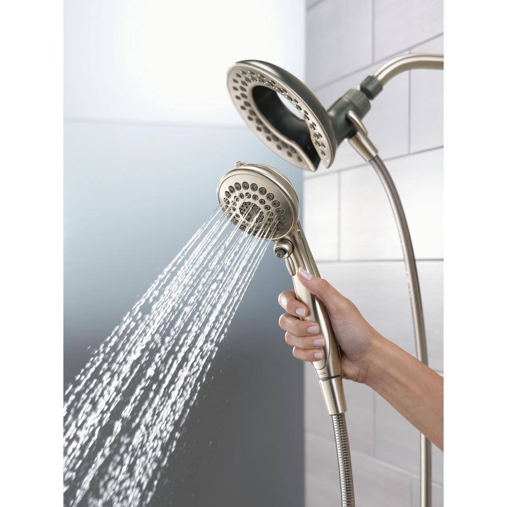 Delta In2ition 5-Spray Patterns 1.75 GPM 6.81 in. Wall Mount Dual Shower Heads in Spotshield Brushed Nickel 75583CSN