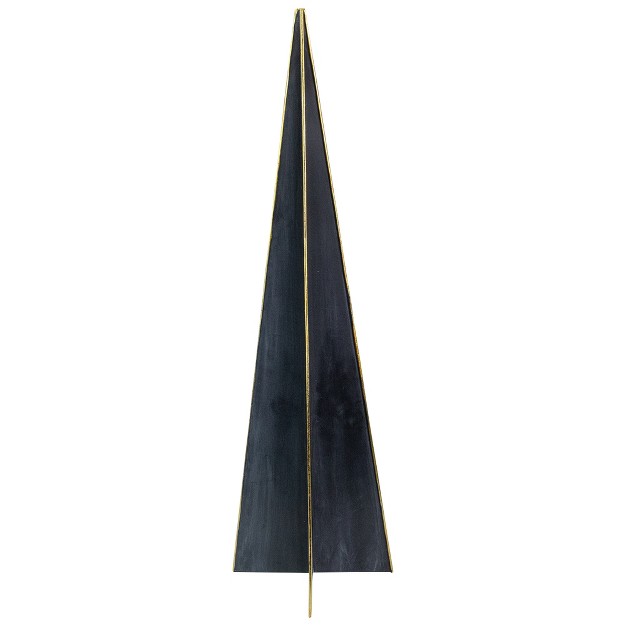 Blue And Gold Triangular Christmas Tree Tabletop Decor