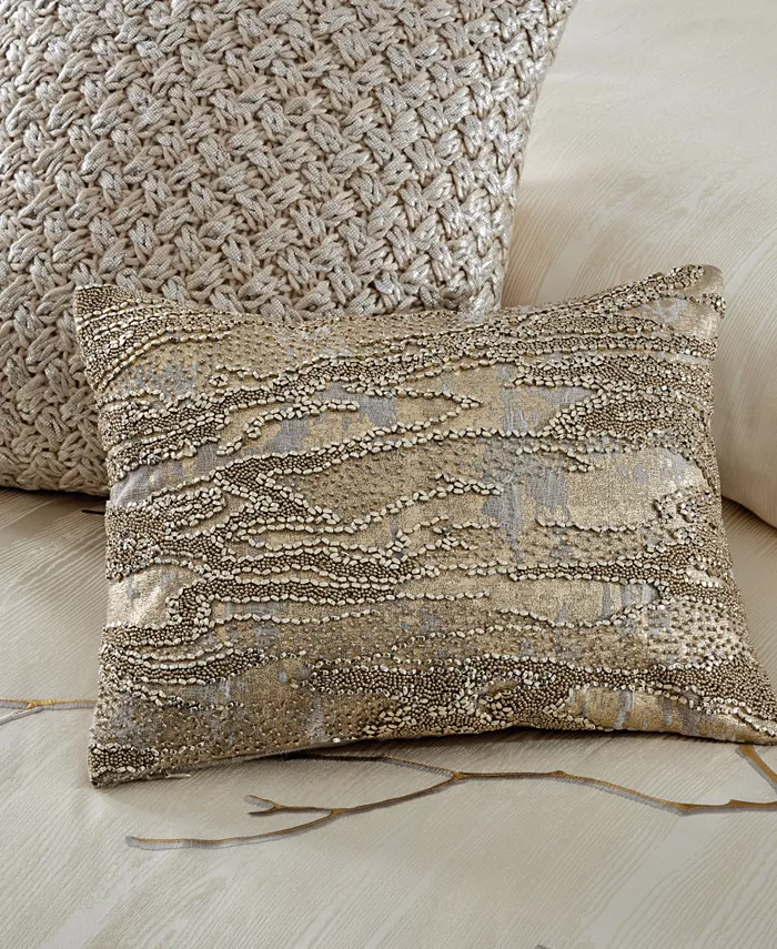 Michael Aram CLOSEOUT! Moire Beaded Decorative Pillow， 16