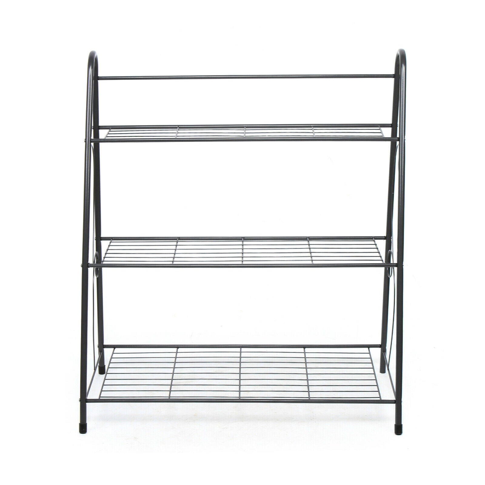 Miumaeov 3 Tier Metal Shelves Flower Pot Plant Display Rack for Indoor Outdoor Step Plant Pot Stand Planter Shelf Multiple Flower Pot Storage Rack