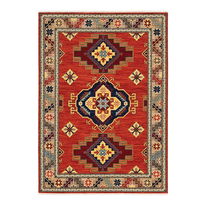 StyleHaven Linwood Border Lodge Fringed Area Rug