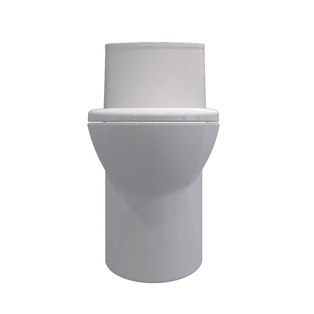 12 in. Rough-In 1-piece 1.61.1 GPF Dual Flush Elongated Toilet in White Soft-Close Seat Included AL1001MTASM