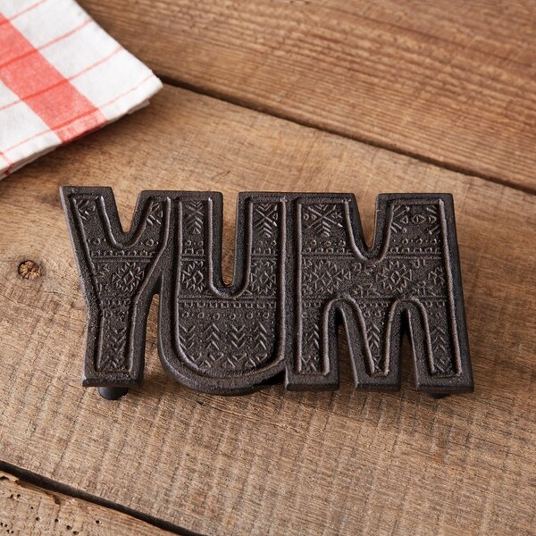 Yum Cast Iron Trivet - 8?''W x 4?''D x 1?''H