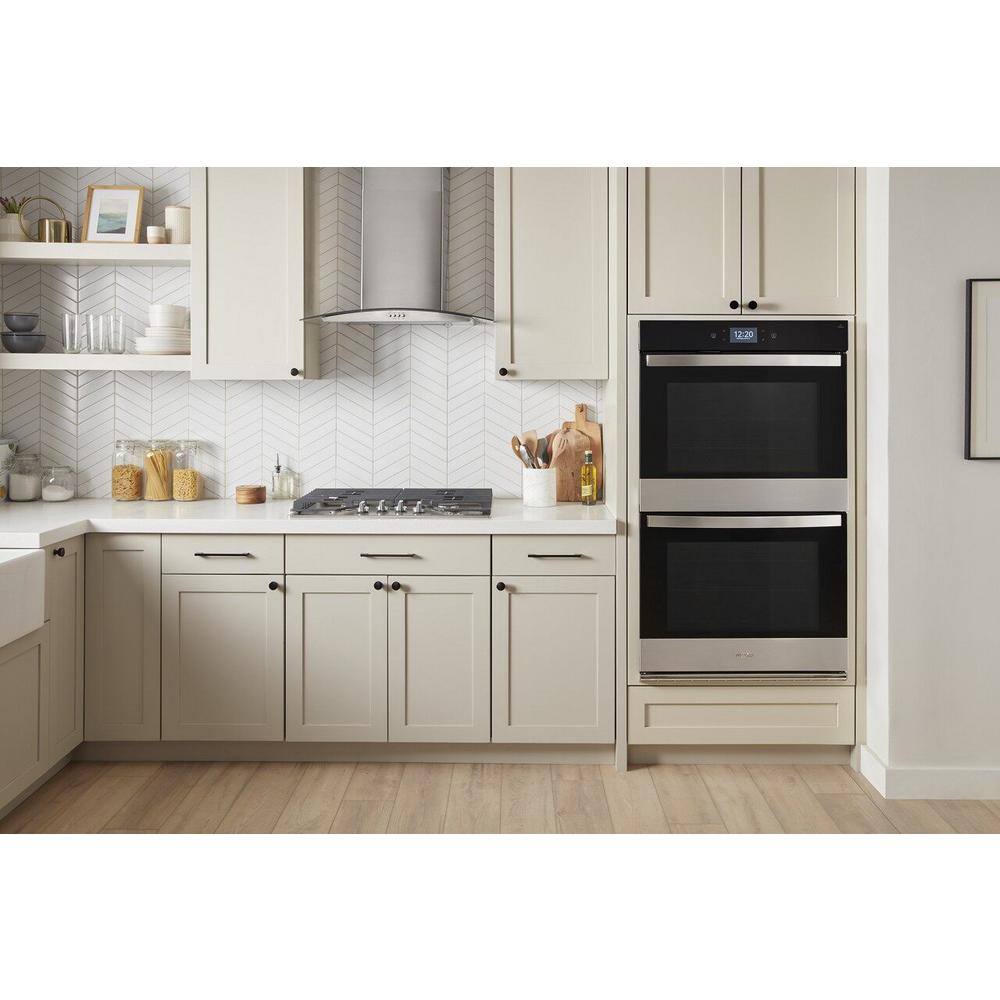 Whirlpool 30 in. Double Electric Wall Oven with True Convection Self-Cleaning in Fingerprint Resistant Stainless Steel WOED7030PZ