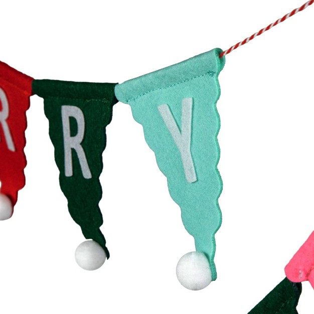 Multi quot merry Christmas quot Triangles Banner Garland Unlit