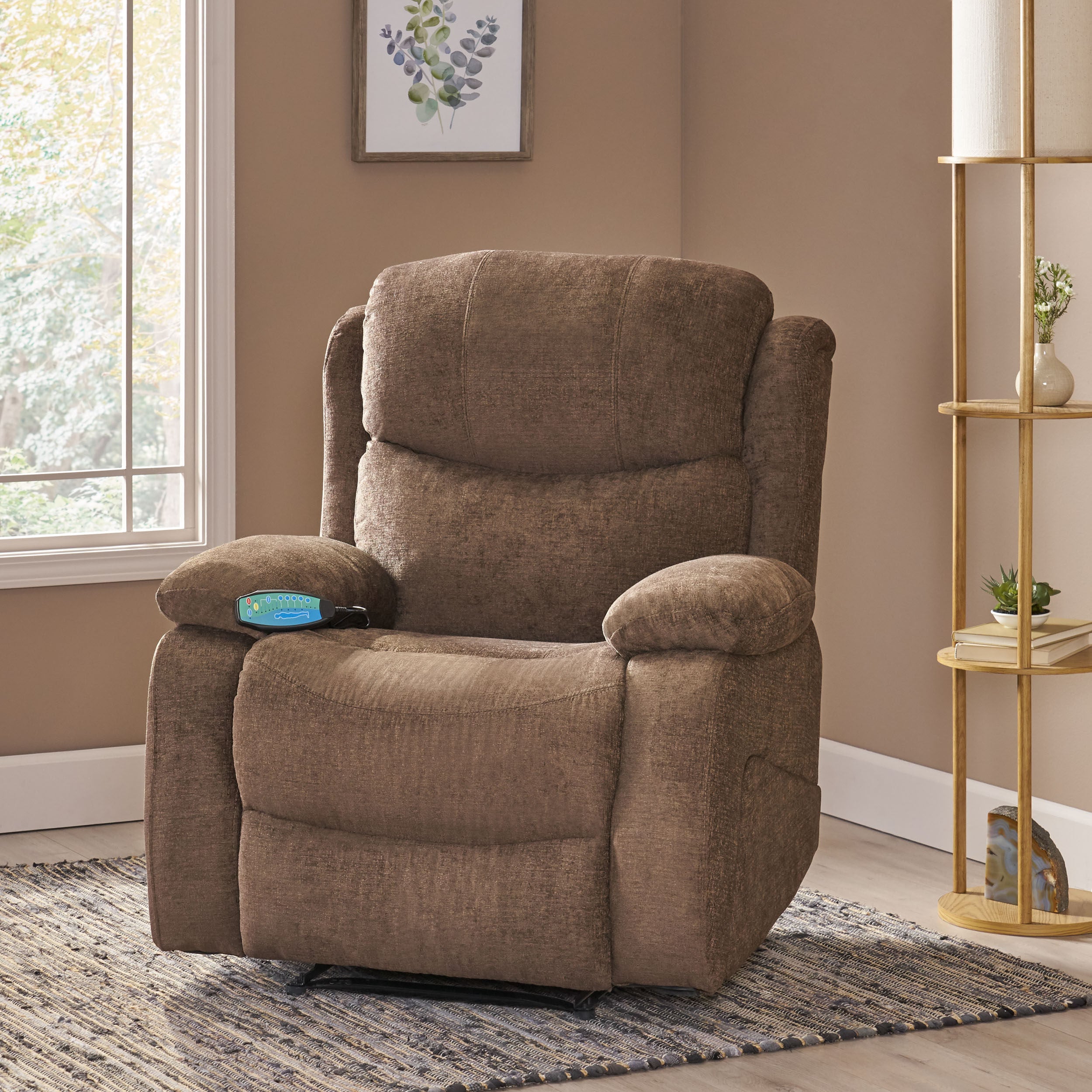 Cuthbert Contemporary Pillow Tufted Massage Recliner