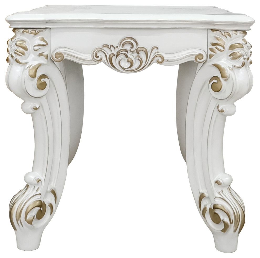 ACME Vendome II End table in  Antique Pearl Finish   Victorian   Side Tables And End Tables   by Acme Furniture  Houzz