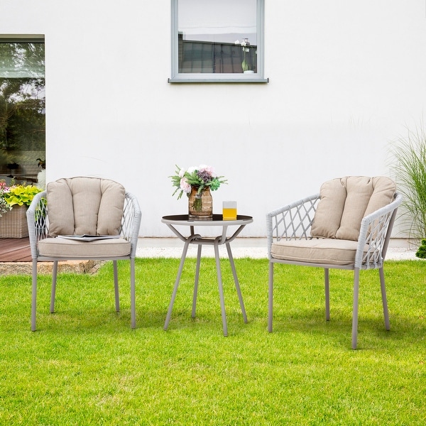 NUU GARDEN 3piece Patio Rope Bistro Set