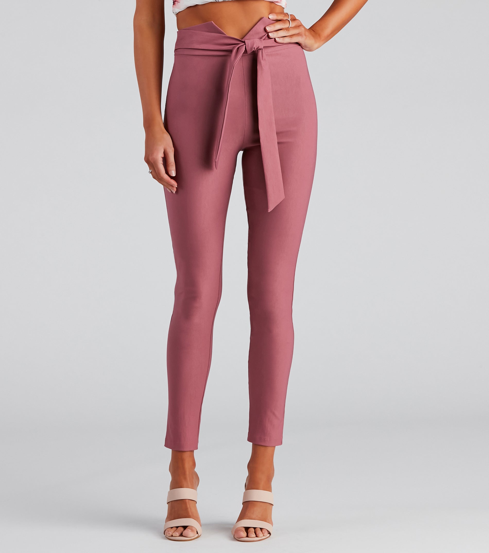 Classic And Chic Tie-Waist Skinny Pants