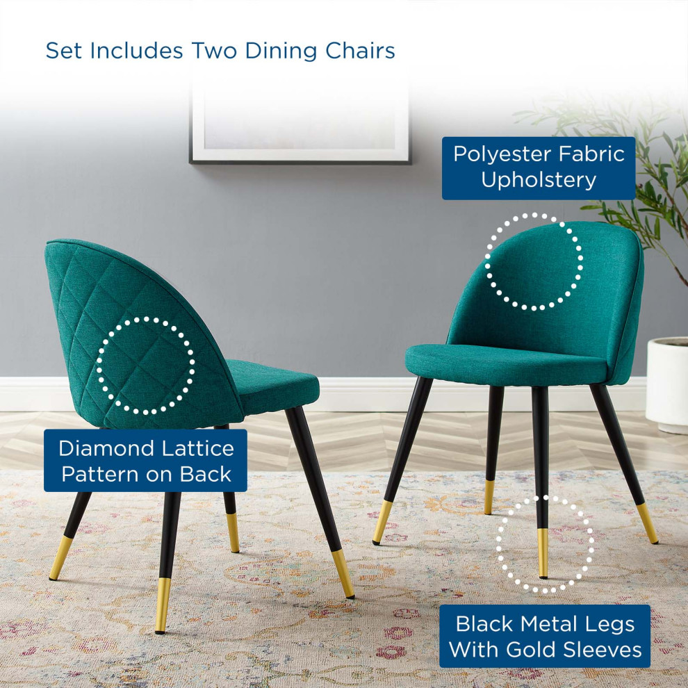 Side Dining Chair  Set of 2  Fabric  Navy Blue  Modern  Cafe Bistro Restaurant   Midcentury   Dining Chairs   by House Bound  Houzz