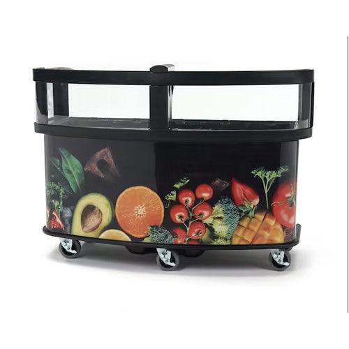 Cambro CVC75W - Mobile Vending Cart - The Safety-First Design Includes Safety Barriers， Fruit and Veggies Wrap