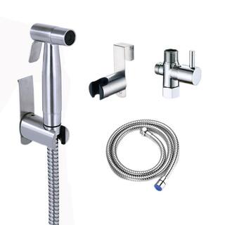 Mondawe Non-Electric Multipurpose Handheld Sprayer Single-Handle Bidet Faucet with Bidet Attachment in Brushed Nickel MA-ME54565