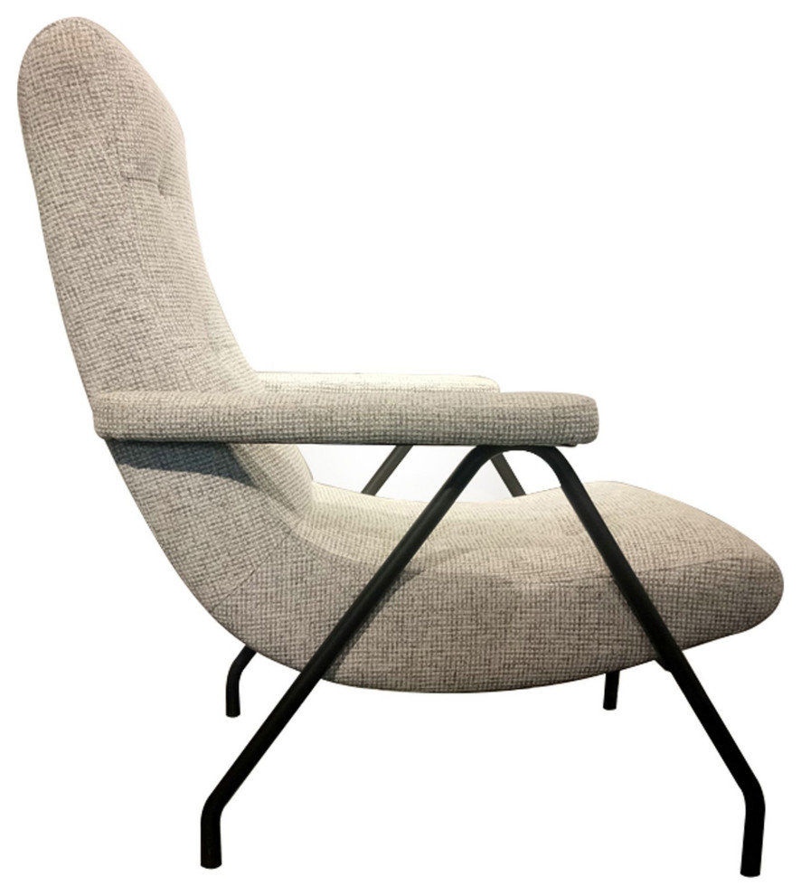 Retro Lounge Chair   Light Grey Tweed   Transitional   Armchairs And Accent Chairs   by LH Imports  Houzz