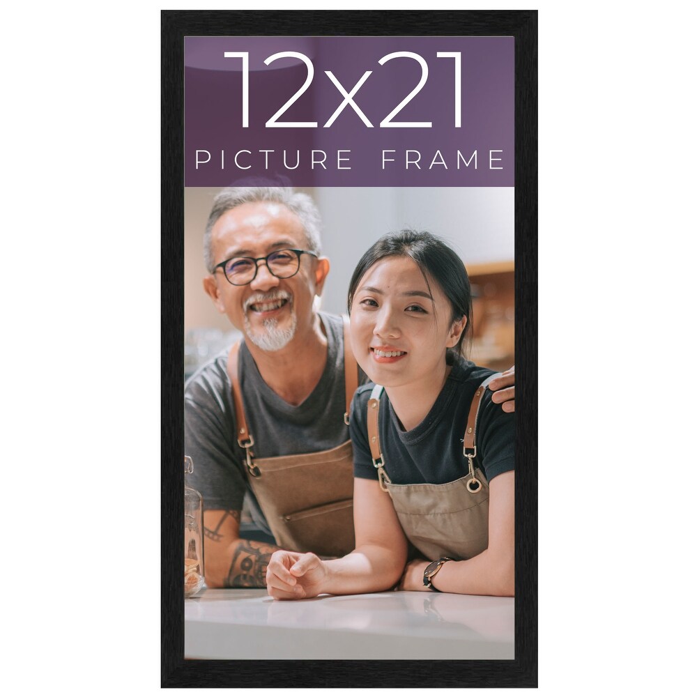 12x21 Black Picture Frame   Wood Picture Frame Complete with UV