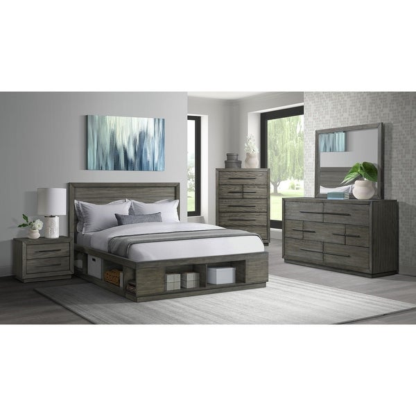 Picket House Furnishings Hollis Queen Storage 5PC Bedroom Set with Cubbies - - 32063111