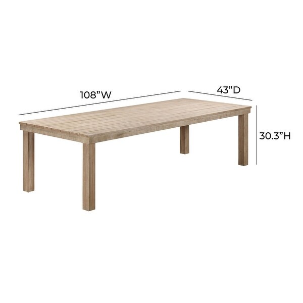 Cassie Natural 108 Inch Rectangular Outdoor Dining Table