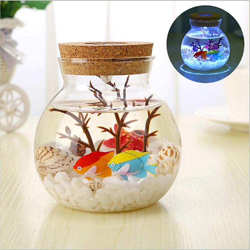 Novelty Rgb Led Night Lamp Romantic Sea Fish Stone Ocean Bottle Night Lights For Children Baby Christmas Gift Bedroom Decoration